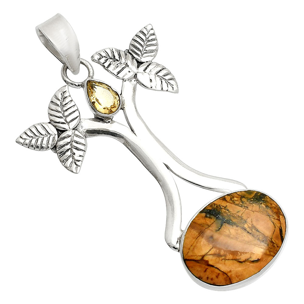 Maligano Jasper - Indonesia & Citrine Pendant P-1420 SDP150248