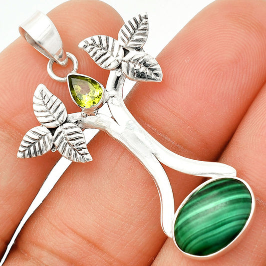 Malachite Eye - Congo & Peridot Pendant P-1420 SDP150256