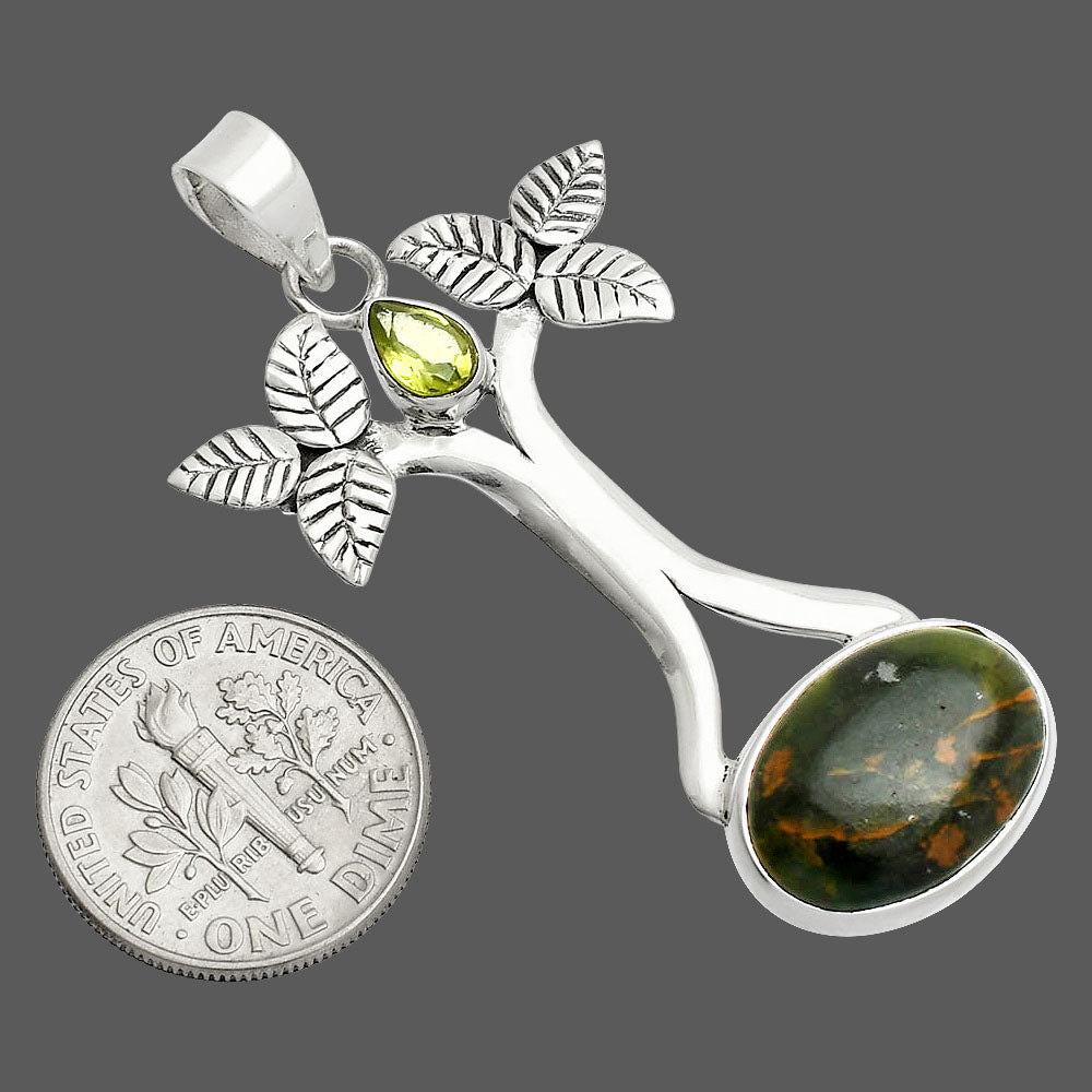 Turkish Rainforest Chrysocolla & Peridot Pendant P-1420 SDP150265