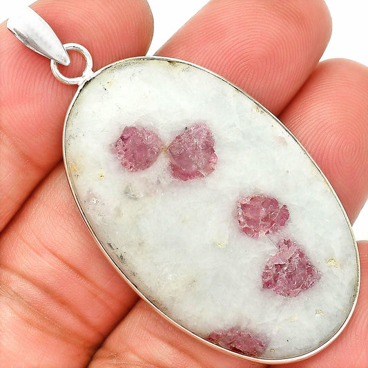 Natural Pink Tourmaline in Quartz Pendant P-1001 SDP150323