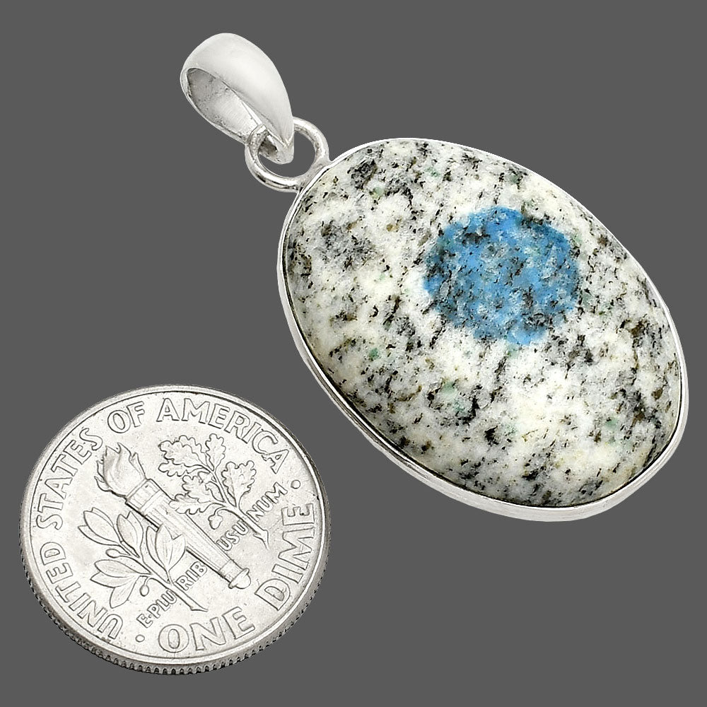 Natural K2 Blue - Azurite In Quartz Pendant P-1001 SDP150328