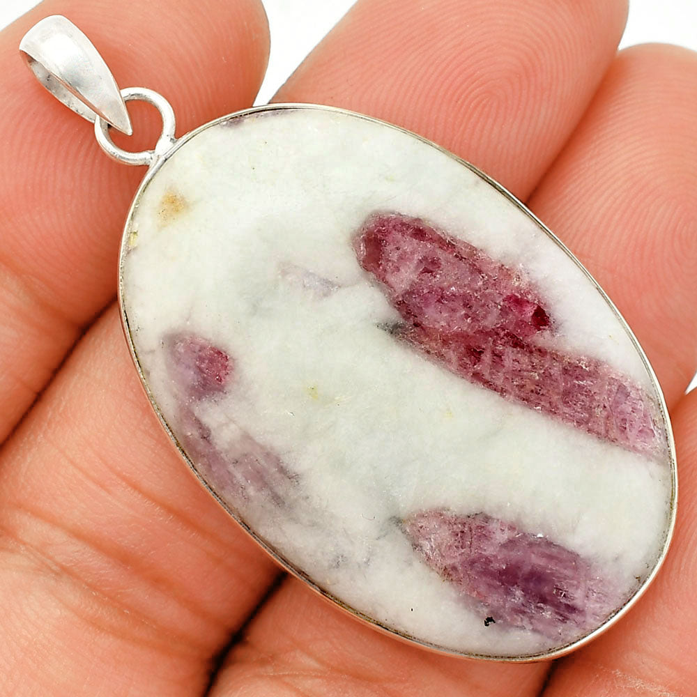 Natural Pink Tourmaline in Quartz Pendant P-1001 SDP150368