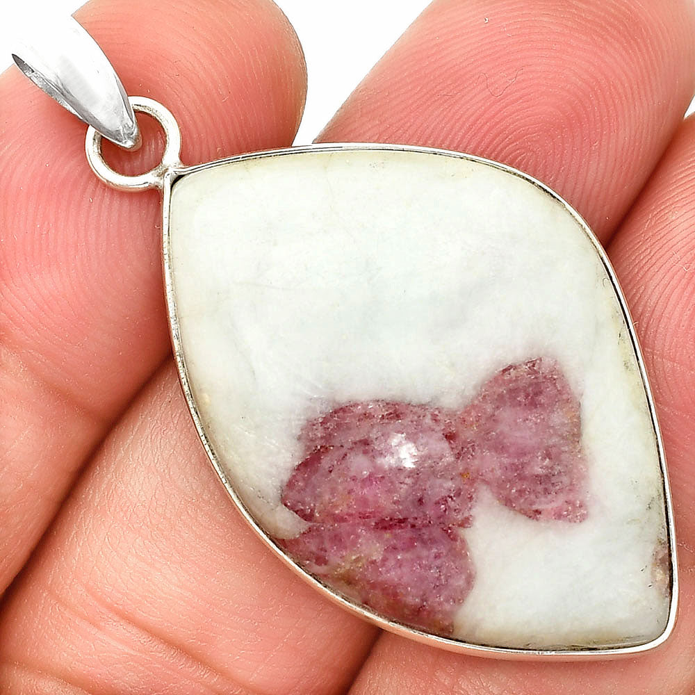Natural Pink Tourmaline in Quartz Pendant P-1001 SDP150446