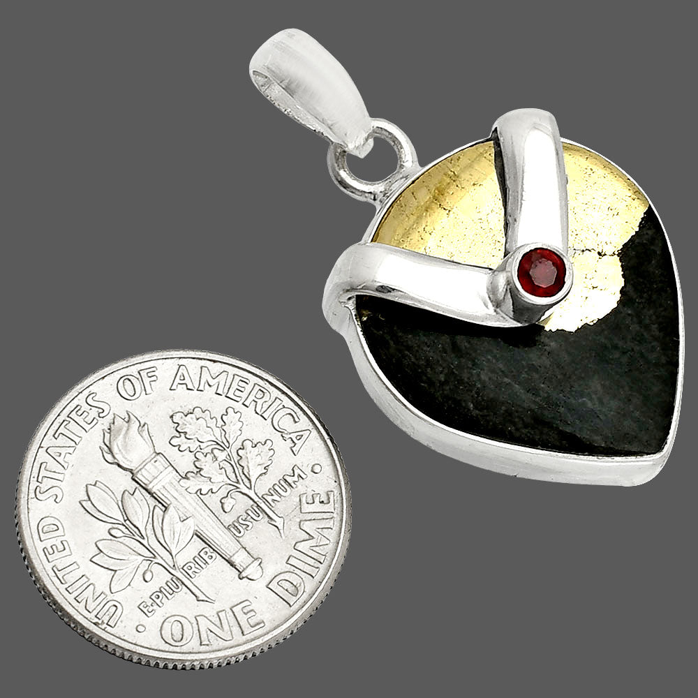 Apache Gold Healer's Gold & Garnet Pendant P-1735 SDP150714