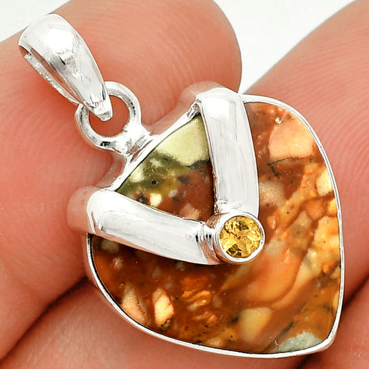 Rocky Butte Picture Jasper & Citrine Pendant P-1735 SDP150715