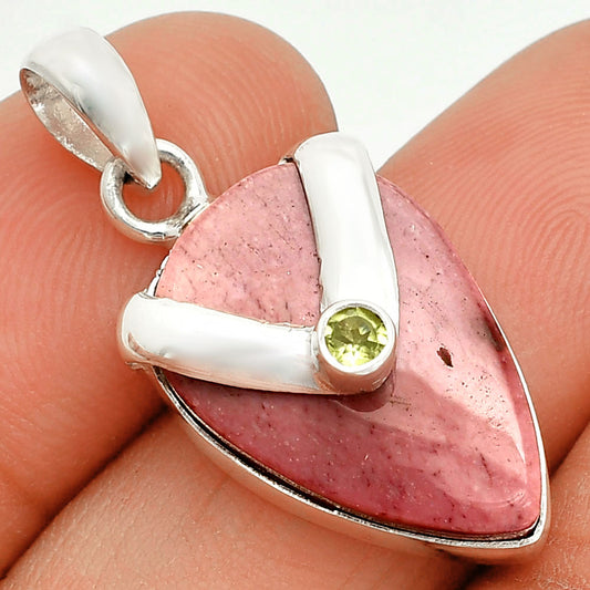 Natural Red Mookaite & Peridot Pendant P-1735 SDP150726