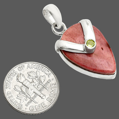 Natural Red Mookaite & Peridot Pendant P-1735 SDP150726