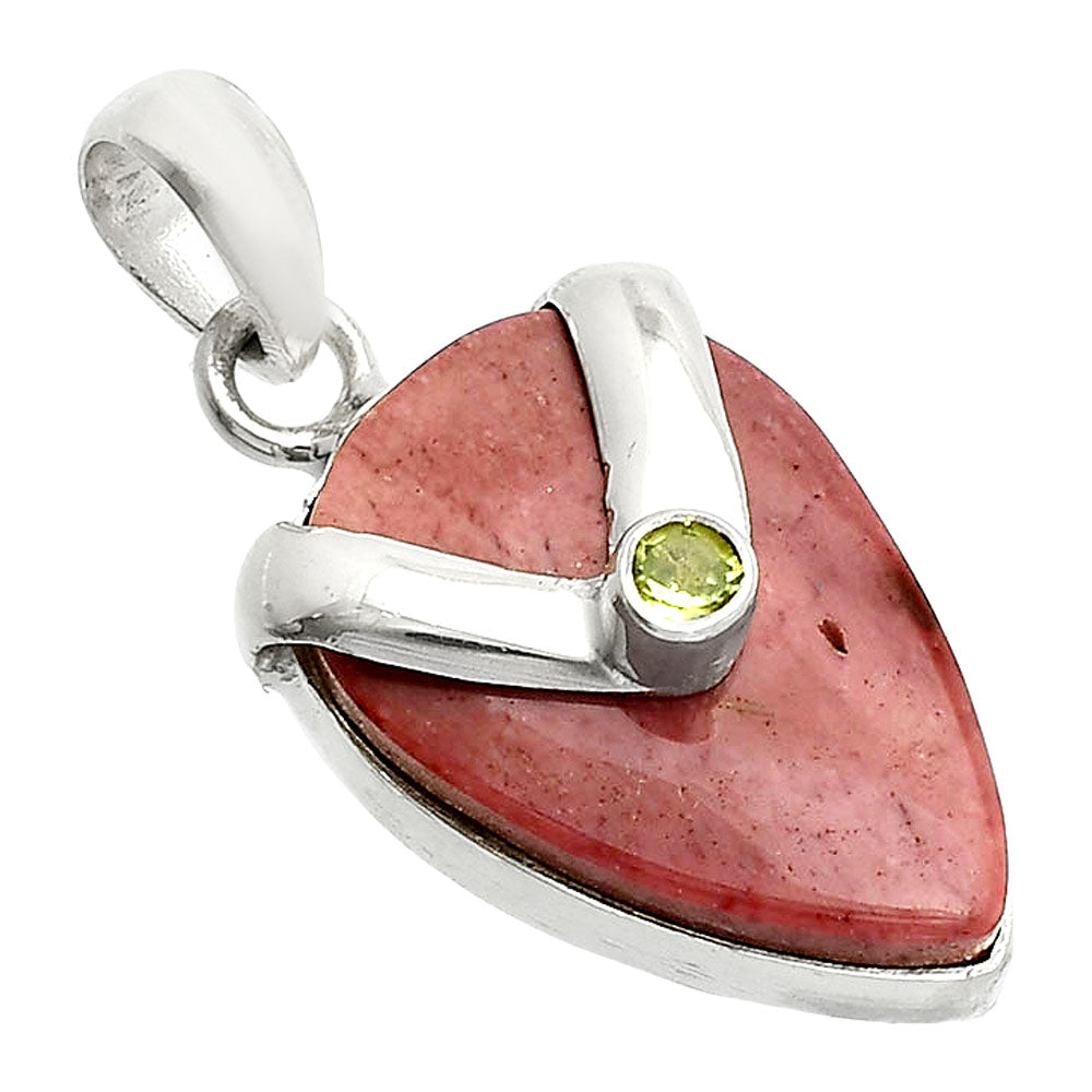 Natural Red Mookaite & Peridot Pendant P-1735 SDP150726