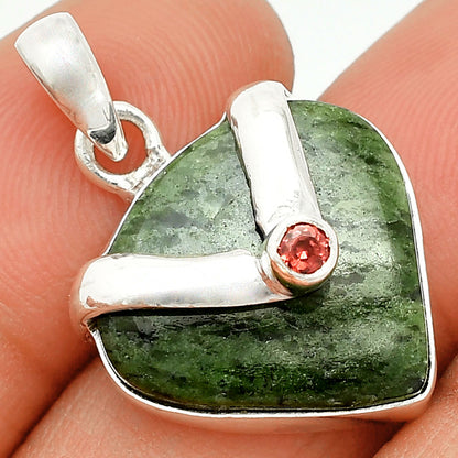 Natural Serpentine & Garnet Pendant P-1735 SDP150730