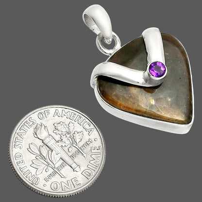 Natural Bat Cave Jasper & Amethyst Pendant P-1735 SDP150731