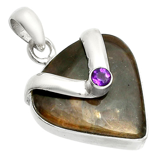 Natural Bat Cave Jasper & Amethyst Pendant P-1735 SDP150731
