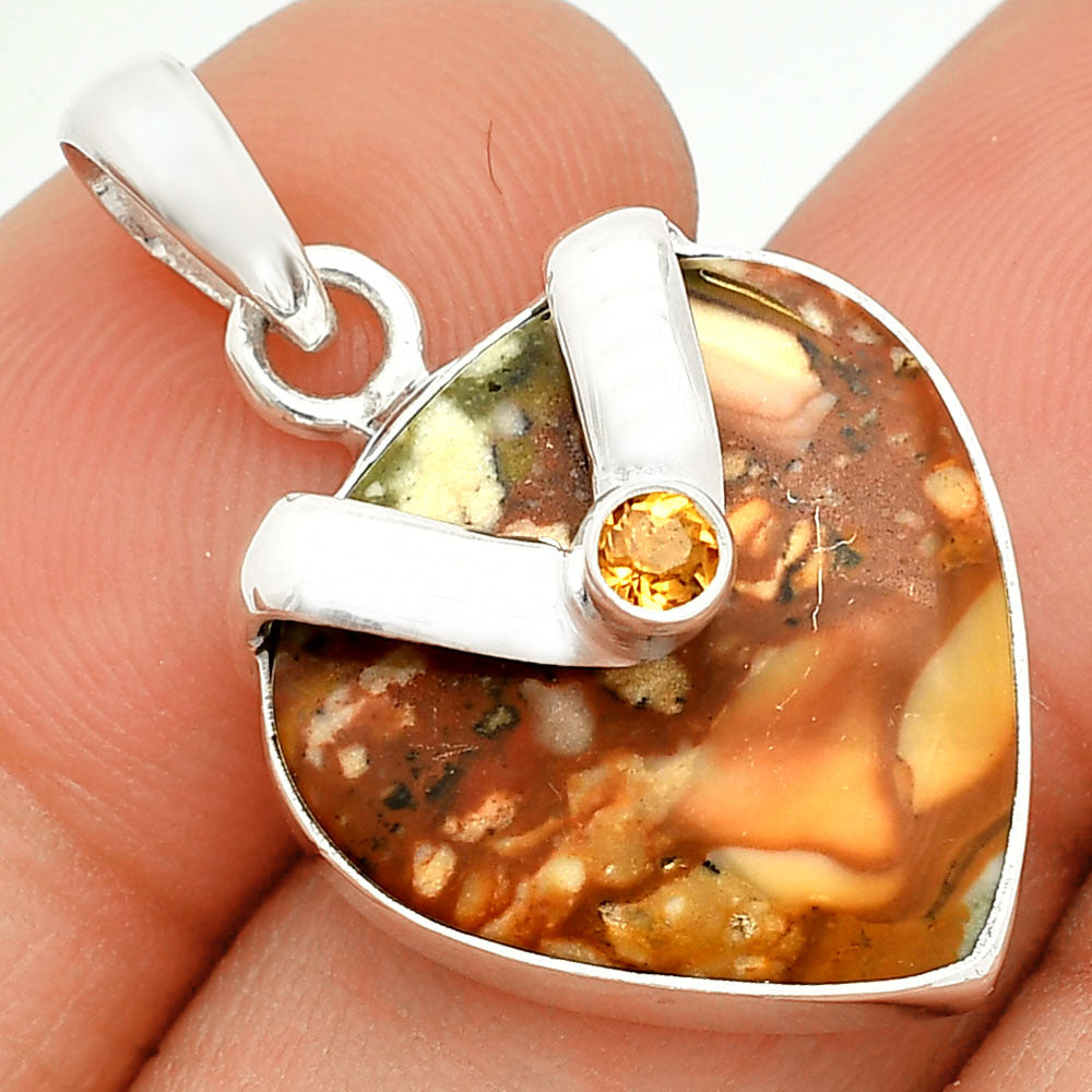 Rocky Butte Picture Jasper & Citrine Pendant P-1735 SDP150737