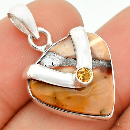 Natural Red Mookaite & Citrine Pendant P-1735 SDP150740