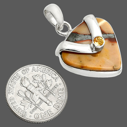 Natural Red Mookaite & Citrine Pendant P-1735 SDP150740