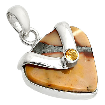 Natural Red Mookaite & Citrine Pendant P-1735 SDP150740