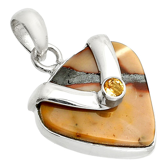 Natural Red Mookaite & Citrine Pendant P-1735 SDP150740