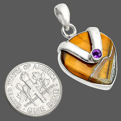 Natural Iron Tiger Eye & Amethyst Pendant P-1735 SDP150748