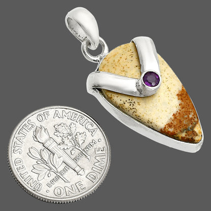 Natural Picture Jasper & Amethyst Pendant P-1735 SDP150751