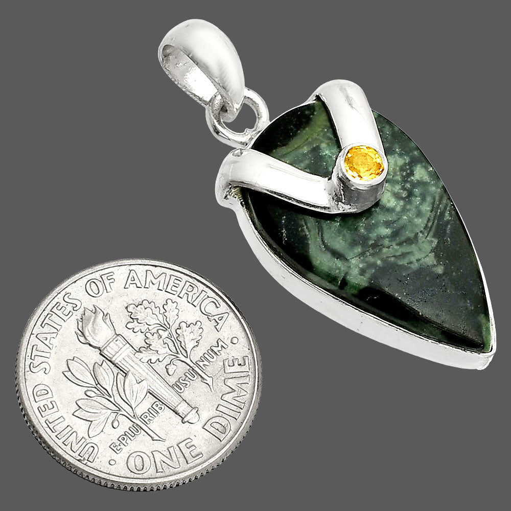 Natural Star Galaxy Jasper & Citrine Pendant P-1735 SDP150752