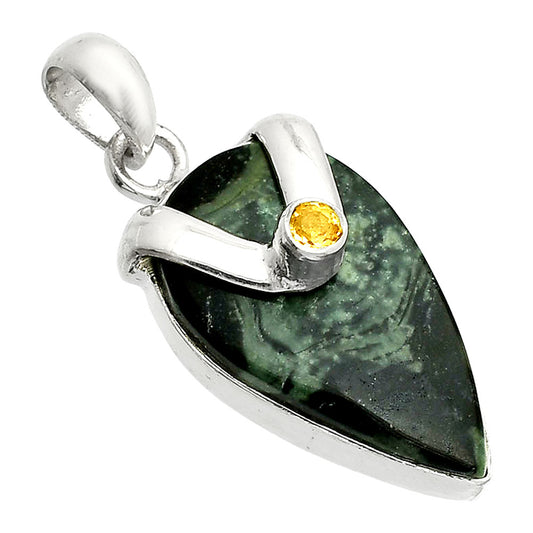 Natural Star Galaxy Jasper & Citrine Pendant P-1735 SDP150752