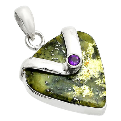 Natural Serpentine & Amethyst Pendant P-1735 SDP150753