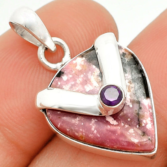 Natural Rhodonite & Amethyst Pendant P-1735 SDP150755