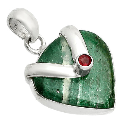 Natural Green Aventurine & Garnet Pendant P-1735 SDP150765
