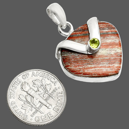 Natural Snake Skin Jasper & Peridot Pendant P-1735 SDP150767