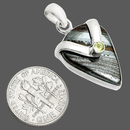 Natural Iron Tiger Eye & Peridot Pendant P-1735 SDP150769