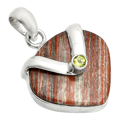 Natural Snake Skin Jasper & Peridot Pendant P-1735 SDP150772