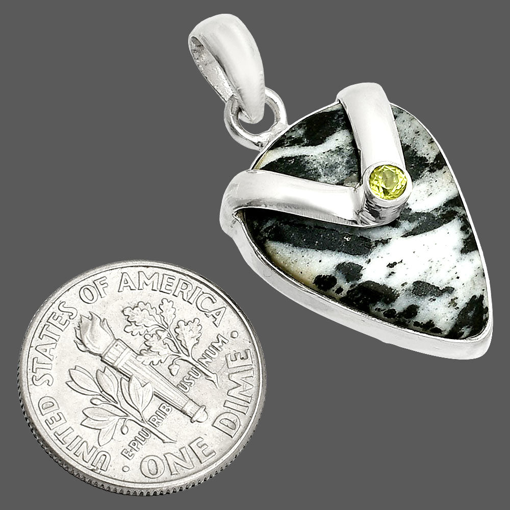 White Buffalo Turquoise & Peridot Pendant P-1735 SDP150774