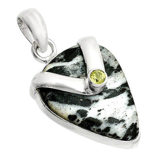 White Buffalo Turquoise & Peridot Pendant P-1735 SDP150774