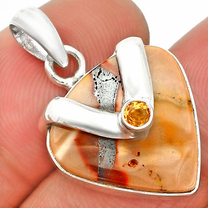 Natural Red Mookaite & Citrine Pendant P-1735 SDP150783