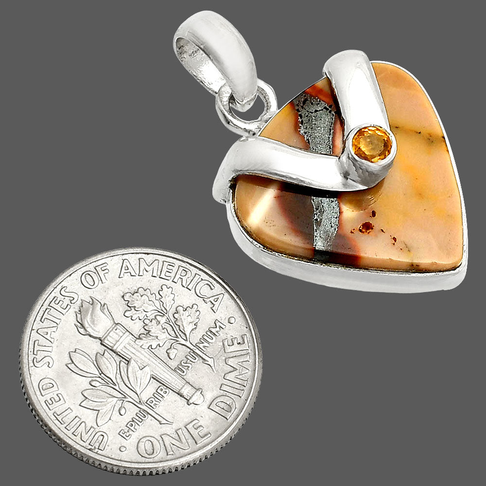 Natural Red Mookaite & Citrine Pendant P-1735 SDP150783