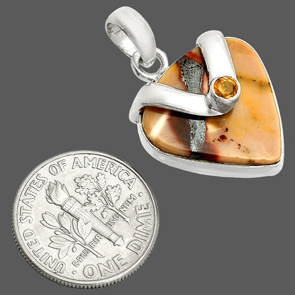 Natural Red Mookaite & Citrine Pendant P-1735 SDP150783