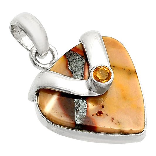 Natural Red Mookaite & Citrine Pendant P-1735 SDP150783