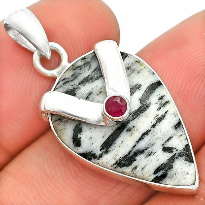 Natural Hornblende & Ruby Pendant P-1735 SDP150785