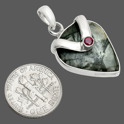 Natural Picasso Jasper & Garnet Pendant P-1735 SDP150795