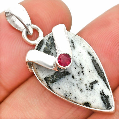 Natural Hornblende & Ruby Pendant P-1735 SDP150797
