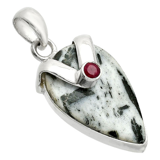 Natural Hornblende & Ruby Pendant P-1735 SDP150797