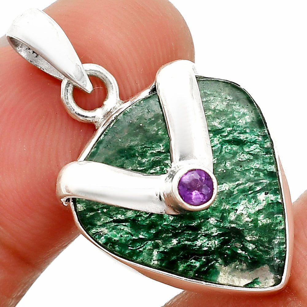 Natural Green Aventurine & Amethyst Pendant P-1735 SDP150798