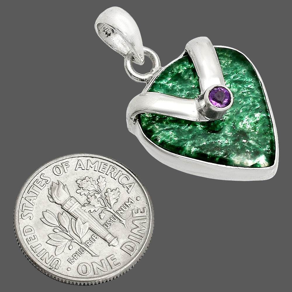 Natural Green Aventurine & Amethyst Pendant P-1735 SDP150798