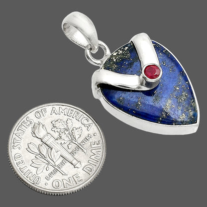 Lapis Lazuli - Afghanistan & Garnet Pendant P-1735 SDP150799