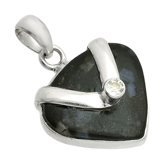 Llanite Blue Opal Crystal Sphere & Sky Blue Topaz Pendant P-1735 SDP150800