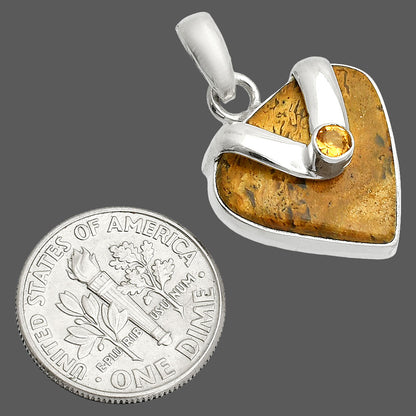 Natural Picture Jasper & Citrine Pendant P-1735 SDP150801