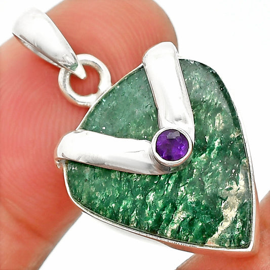 Natural Green Aventurine & Amethyst Pendant P-1735 SDP150815