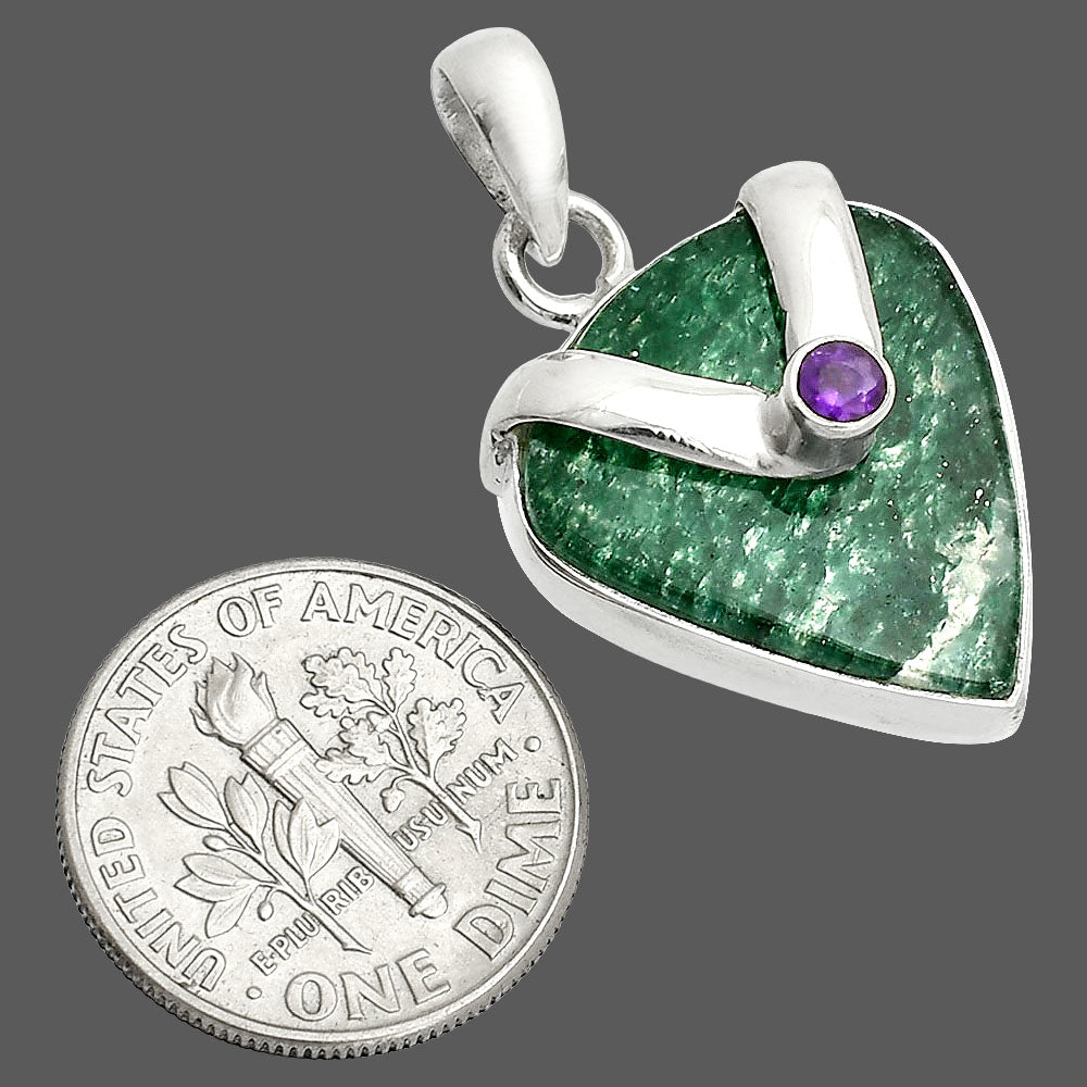 Natural Green Aventurine & Amethyst Pendant P-1735 SDP150815