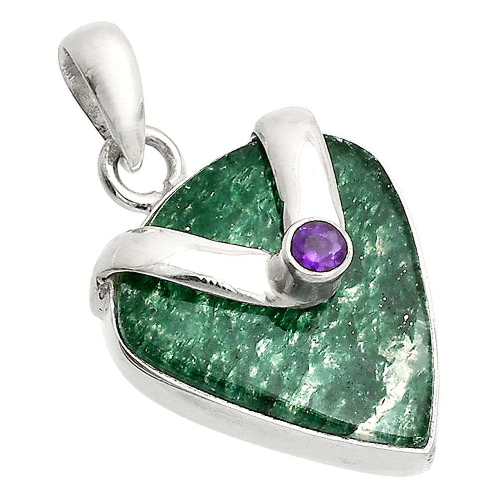 Natural Green Aventurine & Amethyst Pendant P-1735 SDP150815