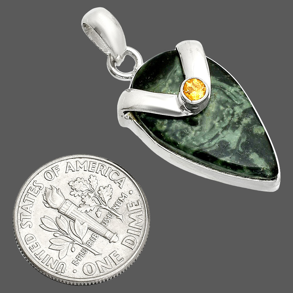 Natural Star Galaxy Jasper & Citrine Pendant P-1735 SDP150826