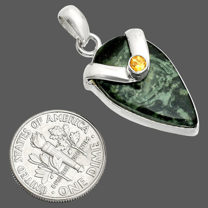 Natural Star Galaxy Jasper & Citrine Pendant P-1735 SDP150826